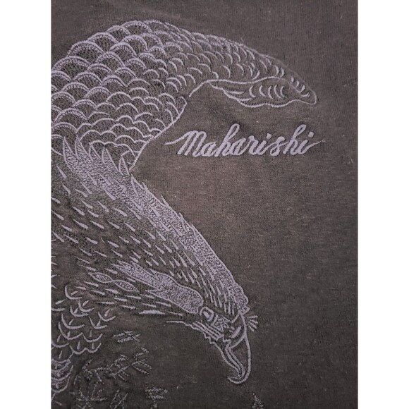 Maharishi Sweatshirt Mens Large Black Hemp Cotton Embroidered Winter Eagle - Picture 6 of 12